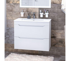 Тумба с раковиной Aquanet Практика 80 2 ящ. цв.белый глянец 00354887 Тумба с раковиной Aquanet Практика 80 2 ящ. цв.белый глянец 00354887