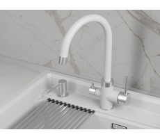 Смеситель для кухни GRANULA 5169, АРКТИК (БЕЛЫЙ) 