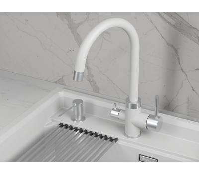 Смеситель для кухни GRANULA 5169, АРКТИК (БЕЛЫЙ) 