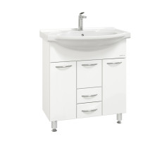 Тумба Onika Моника 75 напольная, белая, с корзиной (ум. Байкал 75) 107502 Тумба Onika Моника 75 напольная, белая, с корзиной (ум. Байкал 75) 107502