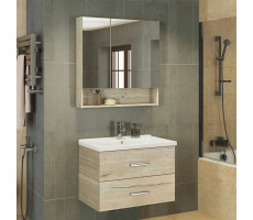 Зеркало-шкаф Comforty Парма-80 дуб дымчатый 