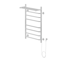 Полотенцесушитель электрический Ника WAY-3 80/50 с полкой RAL9016 белый матовый правый тэн