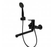 Смеситель для ванны длинный излив Bravat Eco, черный F6111147BM-LB черный 