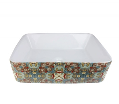Раковина накладная умывальник КОЗИ 1237V цветная Bronze de Luxe 