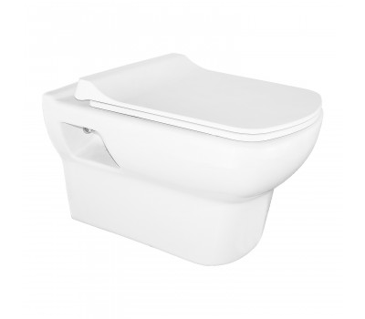 Унитаз подвесной Turavit PLAZA в комплекте с тонким сиденьем микролифт (PLZ 1710+0419) 