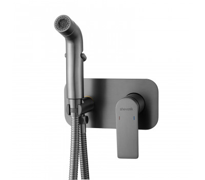 Гигиенический душ со смесителем Shevanik S4105T, оружейная сталь