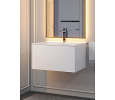Тумба с раковиной для ванной подвесная Uperwood Parma Premium 66х47,5х36,5 см, белая 39330205460 
