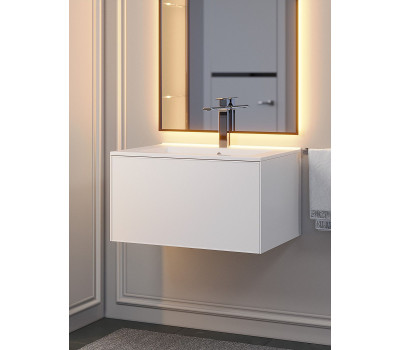 Тумба с раковиной для ванной подвесная Uperwood Parma Premium 66х47,5х36,5 см, белая 39330205460 Тумба с раковиной для ванной подвесная Uperwood Parma Premium 66х47,5х36,5 см, белая 39330205460