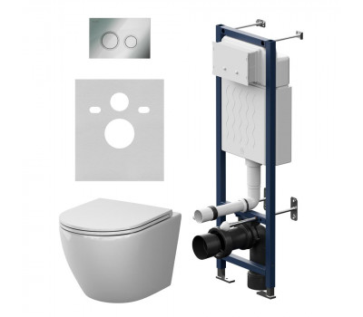 Инсталляция ErgoFit  с подвесным унитазом AquaSpin 2.0 и клавишей AM.PM Like IS110151.801901 Хром Глянцевое 