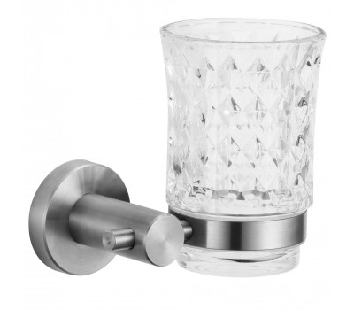 Стакан стеклянный с настенным держателем Savol 56 S-005658 сатин