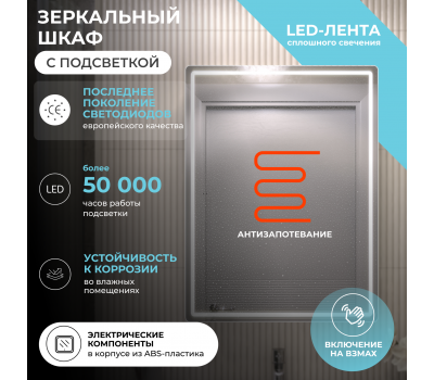 Шкаф VIGO навесной Geometry Comfort 600 с зеркалом 220  