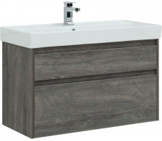 Тумба с раковиной Aquanet Nova Lite 100 дуб рошелье (2 ящика) 