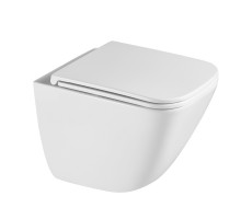 Унитаз ABBER Rechteck AC1220TC подвесной белый, безободковый, смыв торнадо, с закрытым дном 