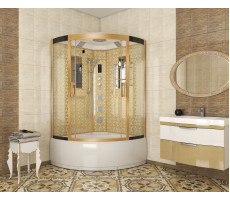 Душевая кабина Niagara Luxe NG-7744G (1200x1200х2150) высокий поддон стенки ЗОЛОТО 