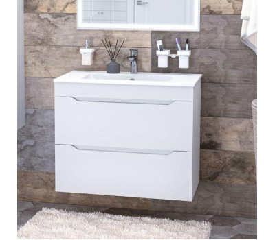 Тумба с раковиной Aquanet Практика 80 2 ящ. цв.белый матовый 00335760 Тумба с раковиной Aquanet Практика 80 2 ящ. цв.белый матовый 00335760