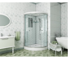 Душевая кабина Niagara Luxe NG-7701W (900x900х2100) низкий поддон (15см) стенки БЕЛЫЕ  