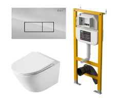 Комплект DQ унитаз DT1476516, инсталляция DI8050127, клавиша смыва DB1499001 (DS1471608) 