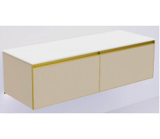 Тумба Armadi Art DAPHNE QUATRO 2 140см профиль MATT GOLD + внутриняя подсветка 790-M2-140(70+70)-D-MG+LD 