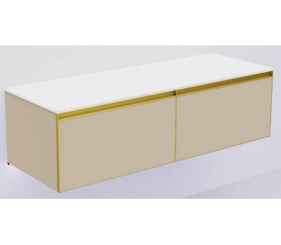 Тумба Armadi Art DAPHNE QUATRO 2 140см профиль MATT GOLD + внутриняя подсветка 790-M2-140(70+70)-D-MG+LD 