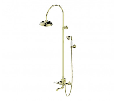 Душевая колонна со смесителем для ванны Bravat F65193BAF-A2-RUS Золото 