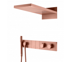 Встроенная душевая система ZODIAC с термостатом, трехпозиционная COPPER BRUSHED Boheme 133-CB брашированная медь Встроенная душевая система ZODIAC с термостатом, трехпозиционная COPPER BRUSHED Boheme 133-CB брашированная медь