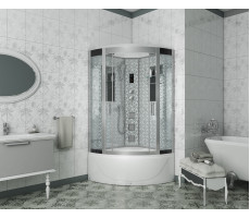 Душевая кабина Niagara Luxe NG-7710W (1000x1000х2150) высокий поддон стенки БЕЛЫЕ 