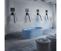 Стальная ванна отдельностоящая 180х80 см Bette Lux Oval Silhouette 3466-418 CFXXS цвет blue satin 418