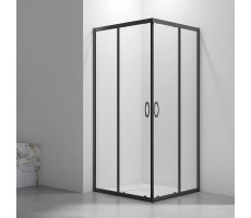 Душевой угол Veconi Rovigo RV-101B, 800x800x1900, черный матовый, стекло прозрачное 