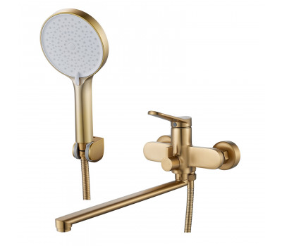Смеситель для ванны Shevanik S4322G, золотой сатин