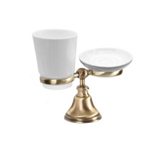 Настольный держатель с мыльницей и стаканом TW collection HARMONY TWHA141br Бронза Настольный держатель с мыльницей и стаканом TW collection HARMONY TWHA141br Бронза