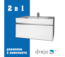 Тумба с раковиной подвесная Dreja Grace 70 см, белый