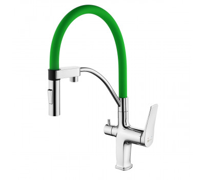 Смеситель для кухни Lemark Comfort LM3074C-Green хром | зеленый Смеситель для кухни Lemark Comfort LM3074C-Green хром | зеленый