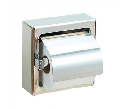 Держатель  для 1 рулона туалетной  бумаги с крышкой  квадратный из нержавеющей стали  матовый NOFER 05007.S 