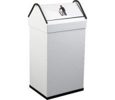 Контейнер для мусора металлический из окрашенной  оцинкованной стали, 41 л, Белый NOFER 14118.2.W 