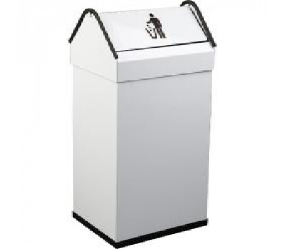 Контейнер для мусора металлический из окрашенной  оцинкованной стали, 41 л, Белый NOFER 14118.2.W 