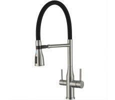 Смеситель для кухни с гибким изливом и подключением фильтра GAPPO G4399-75, сатин Смеситель для кухни с гибким изливом и подключением фильтра GAPPO G4399-75, сатин
