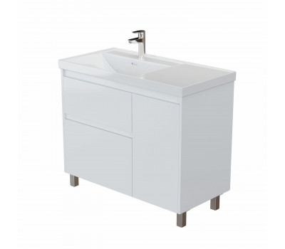 Тумба с раковиной Aquanet Nova Lite 2.0 100 L напольная цв. белый глянец 00365909 Тумба с раковиной Aquanet Nova Lite 2.0 100 L напольная цв. белый глянец 00365909