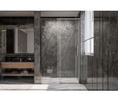 Душевая дверь Veconi Premium Trento PTD-40GR, 130х200, брашированный графит, стекло прозрачное 