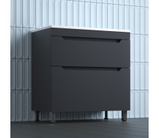 Тумба напольная Style Line Остин под раковину Фортуна 80 2 ящ графит эмаль PLUS ЛС-00002396-2 Тумба напольная Style Line Остин под раковину Фортуна 80 2 ящ графит эмаль PLUS ЛС-00002396-2