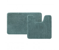 Набор ковриков для ванной комнаты, 50х80 + 50х50, микрофибра, темно-зеленый, IDDIS BSET06Mi13  