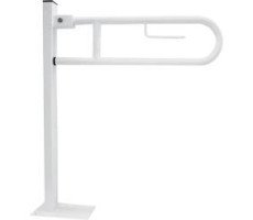 Полукруглый поручень для людей с ограниченными возможностями с креплением к полу, белый. NOFER 15064.W 
