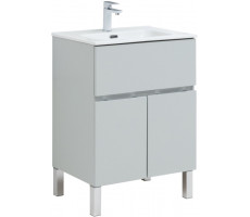 Тумба с раковиной Aquanet Алвита new 60 напольная 1 ящ., 2 дв. цв. серый (274128) 