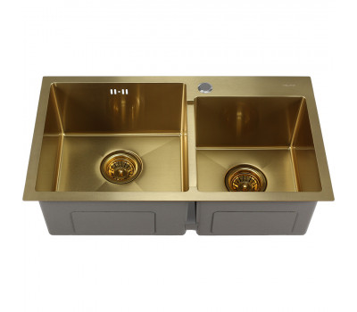Мойка S7240HG MELANA ProfLine 3,0/220 ЗОЛОТО 2-я чаша, врезная прямоугольная S7240HG 