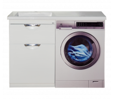 Тумба под раковину Misty Куба 60 с бельевой корзиной под стиральную машину с раковиной Misty Гавана 120 правая УТ000005575 Тумба под раковину Misty Куба 60 с бельевой корзиной под стиральную машину с раковиной Misty Гавана 120 правая УТ000005575