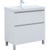 Тумба с раковиной Aquanet Вега 80 (Ирис) напольная 2 ящ. цв. белый глянец 00345377 