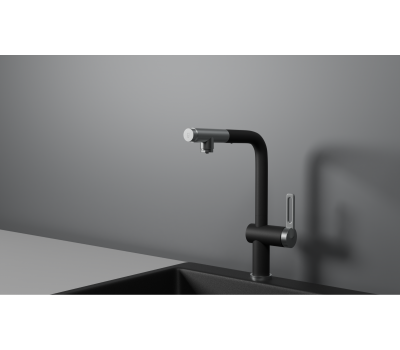 Смеситель для кухни GRANULA GR-8169, ТУРМАЛИН, С ВЫДВИЖНЫМ ИЗЛИВОМ 