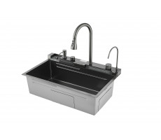 Мойка кухонная с водопадом Savol S-SC001Q графит 