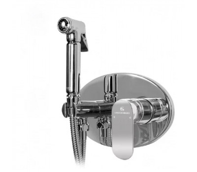 Гигиенический душ со смесителем встраиваемый Grocenberg GB003CR, хром 