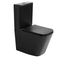 Унитаз ABBER Rechteck AC1210TMB компакт черный матовый, безободковый, смыв торнадо 