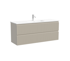 Тумба подвесная SANCOS Snob R 1195х390х500, c двумя ящиками оснащенными доводчиками, Beige Soft , арт.SNR120/39CE 